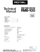 Rotel RMB-100 - Technical manual 